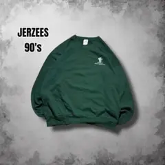 90s USA製 JERZEES ヴィンテージスウェット 企業ロゴ 短丈