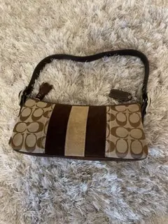 COACH シグネチャー ハンドバッグ ブラウンのサムネイル