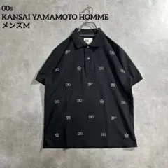 KANSAI YAMAMOTO HOMME総柄刺繍半袖ポロシャツ メンズM日本製のサムネイル