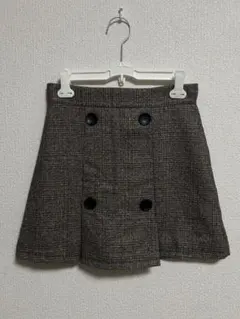 グレー系 ダブルボタン ミニスカート Mサイズ
