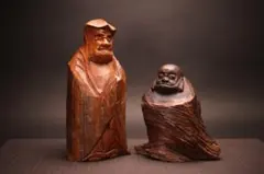 木彫り 寿老人 福禄寿 置物 縁起物 七福神 - メルカリ