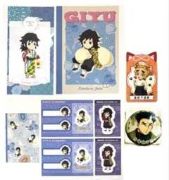 鬼滅の刃 ローソン シールステッカーノート 冨岡義勇 缶バッジ クリアカード