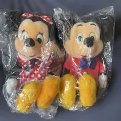 新品　タグ付き　レトロ　ミッキー&ミニー　ぬいぐるみ