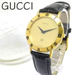 良品・稼働 GUCCI 3000.2.M メンズ ゴールド クォーツ 腕時計 - メルカリ