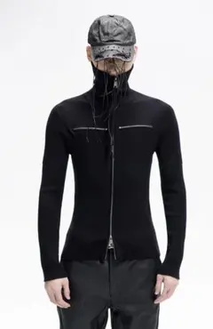 希少‼️定価4万 24SS JULIUS プリズムニット ベスト 3 黒 ユリウス 