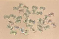 Cロゴ リボン型ホログラムネイルパーツ30個セット