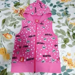BABYDOLL ピンク ノースリーブベスト パーカー120cm