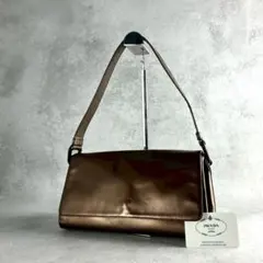 PRADA Archive Shoulder Bag Metal Brown