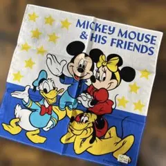 ミッキー　ミニー　ドナルド　プルート　ディズニー　ハンカチ　レトロ
