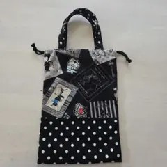 ハンドメイド上履き入れ巾着袋ダルメシアン柄 - メルカリ