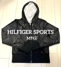 トミーヒルフィガー　メッシュパーカー　黒　裏地付き