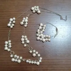 パール　ネックレス　ブレスレット　セット