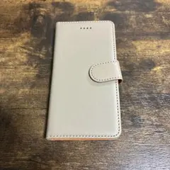 iPhoneSE用 手帳型ケース バイカラー ベージュ×オレンジのサムネイル