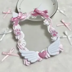 ホイップデコ B8 ピンク 猫 肉球 天使 羽 量産型 推し活