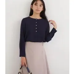 NATURAL BEAUTY BASIC ★ゴールドボタンブラウス