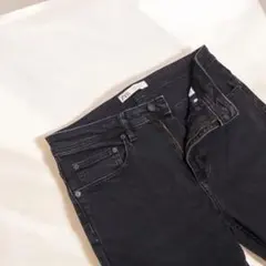 ZARA MAN ザラマン HW テーパード ブラックスキニーデニムパンツW32