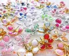No.6185　メタルフレーム付き　アクリル蝶　５個セット