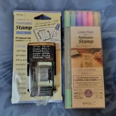 ミドリ デザインフィル ペインタブルスタンプ 回転印＆カラーペンセット