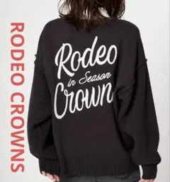 RODEO CROWNS ロゴ編地コンビプルオーバーニット