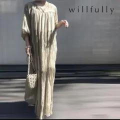美品 WILLFULLY general fold long dress op