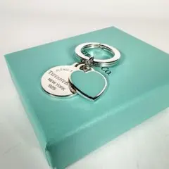 Tiffanyリターントゥオーバル ブルーハート ダブル キーホルダー