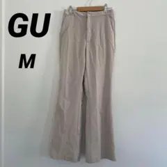 GU ベージュ フレアパンツ サイドポケット付き M シンプル