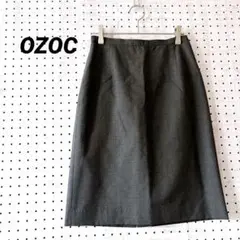 オゾック タイトスカート ウール100％ ひざ丈（36）チャコール 上品 通勤