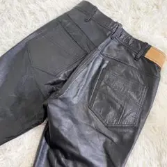 MEN’S BIGI レザーパンツ　M 牛革　カウレザー　sports 黒のサムネイル