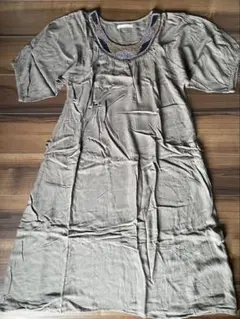 ビーズ装飾 五分袖ワンピース