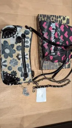 花柄ショルダーバッグ スタッズ付き　シンク・ビー