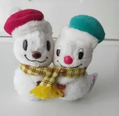スノースノー 2017 チップとデール　ぬいぐるみバッジ　雪だるま