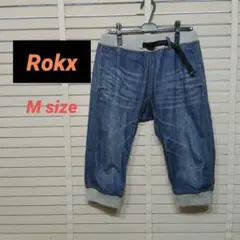 ROKX ショートパンツ 七分丈 デニムパンツ サイズM ブルー 古着のサムネイル