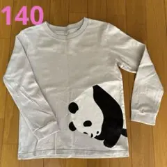 MUJI プリント長袖Tシャツ パンダ キッズ140