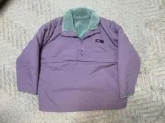 パープル フリースハーフジップジャケット