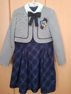 値下げ!小学校の入学式に!ジャケット付きネイビーチェックドレス