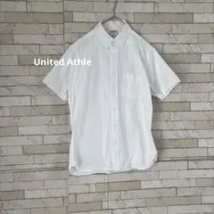 United Athle ボタンダウン コットン シャツ 綿 100% 半袖 白