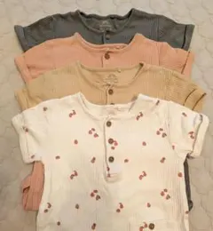 NEXT◯リブ編みロンパース４枚セット◯半袖◯6-9month