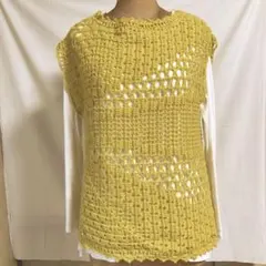 【値下げ】ハンドメイド　ニットベスト　No.92