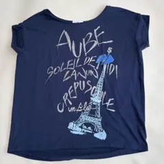 匿名発送♦️LANVIN ランバンオンブルー　リボンロゴプリントカットソー