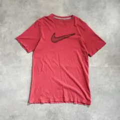 古着 00s NIKE センタースウォッシュ ビッグロゴ 半袖 Tシャツ レッド