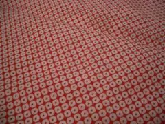 洗い張りはぎれ赤色鹿の子柄　190㎝　着物リメイクお細工ハンドメイド材料