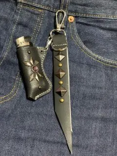 レザーキーホルダー　スタッズ付き(ケース別売り)htc CALEE schott