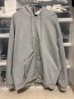 SHEIN ジップアップパーカー グレー L