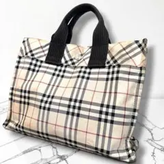 BURBERRY BLUE LABEL トートバッグ ノバチェック　ホースロゴ