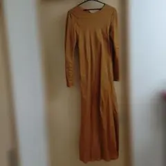 Roiné フロントツイスト ロングワンピース ブラウン - メルカリ