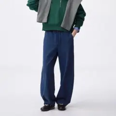 GU デニムスウェットバレルレッグパンツ