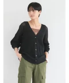 847.AMERICAN HOLIC：2WAYメッシュ編みニットカーディガン