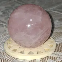 天然石✨️スターローズクォーツ　スフィア✨️六芒星あり　台座付き