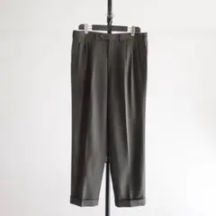 1990s Euro ウールヘリンボーン　2タックワイドトラウザーズ　イタリア製