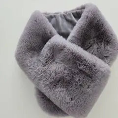 グレー ファー スヌードマフラー